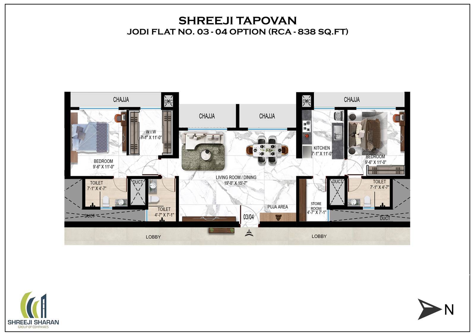 FLAT 3 - 4 JODI OPTION